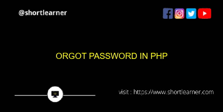 orgot password in php